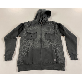 Shadow Bones Zip Up Hoodie Small - Black 